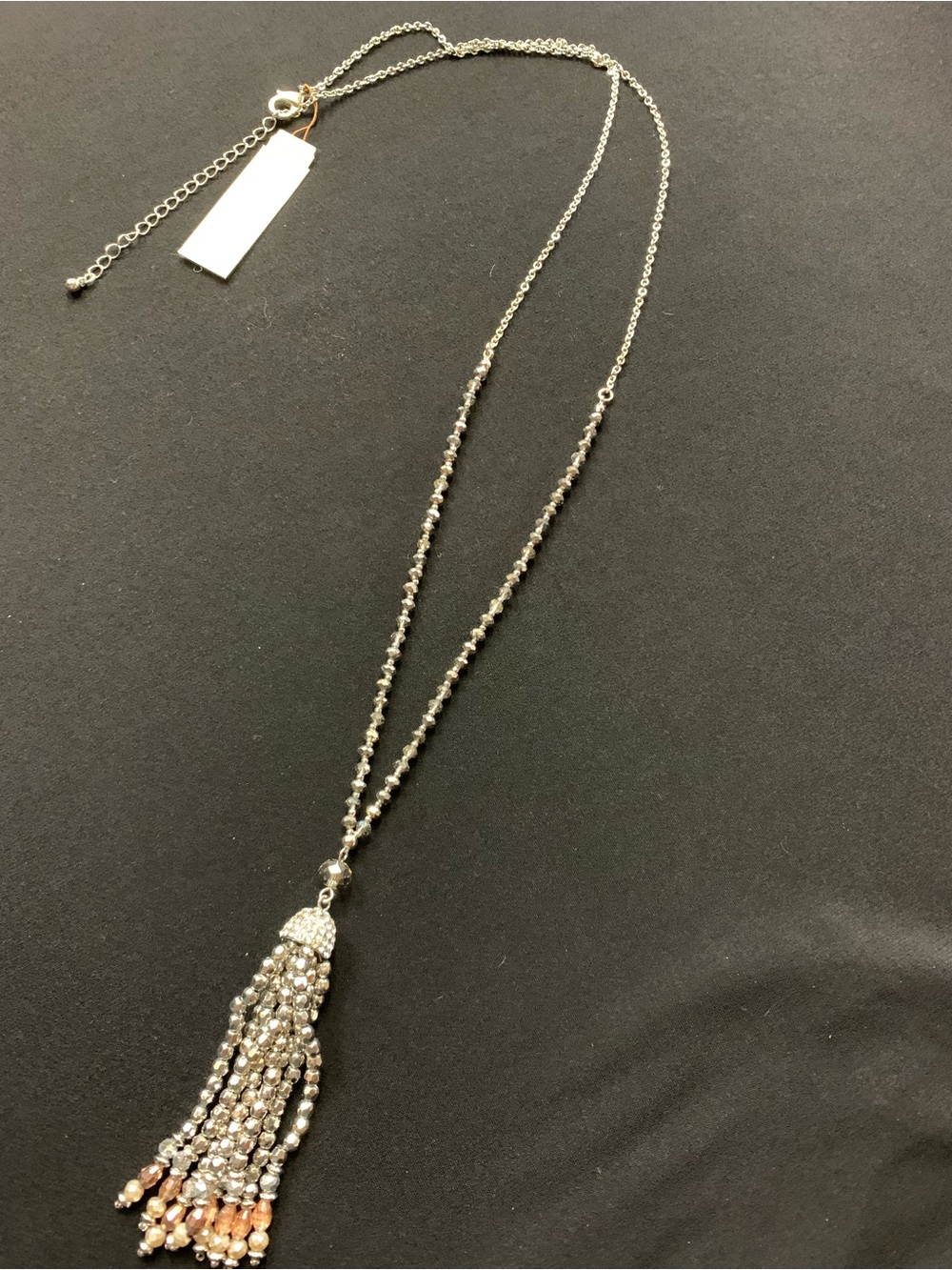 M. Haskell Silver and Rose-Gold Beaded Tassel Necklace - Women Jewelry